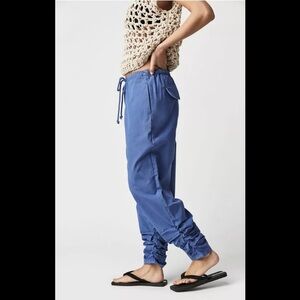 Free People movement light parachute pants riverside blue oversized S $78